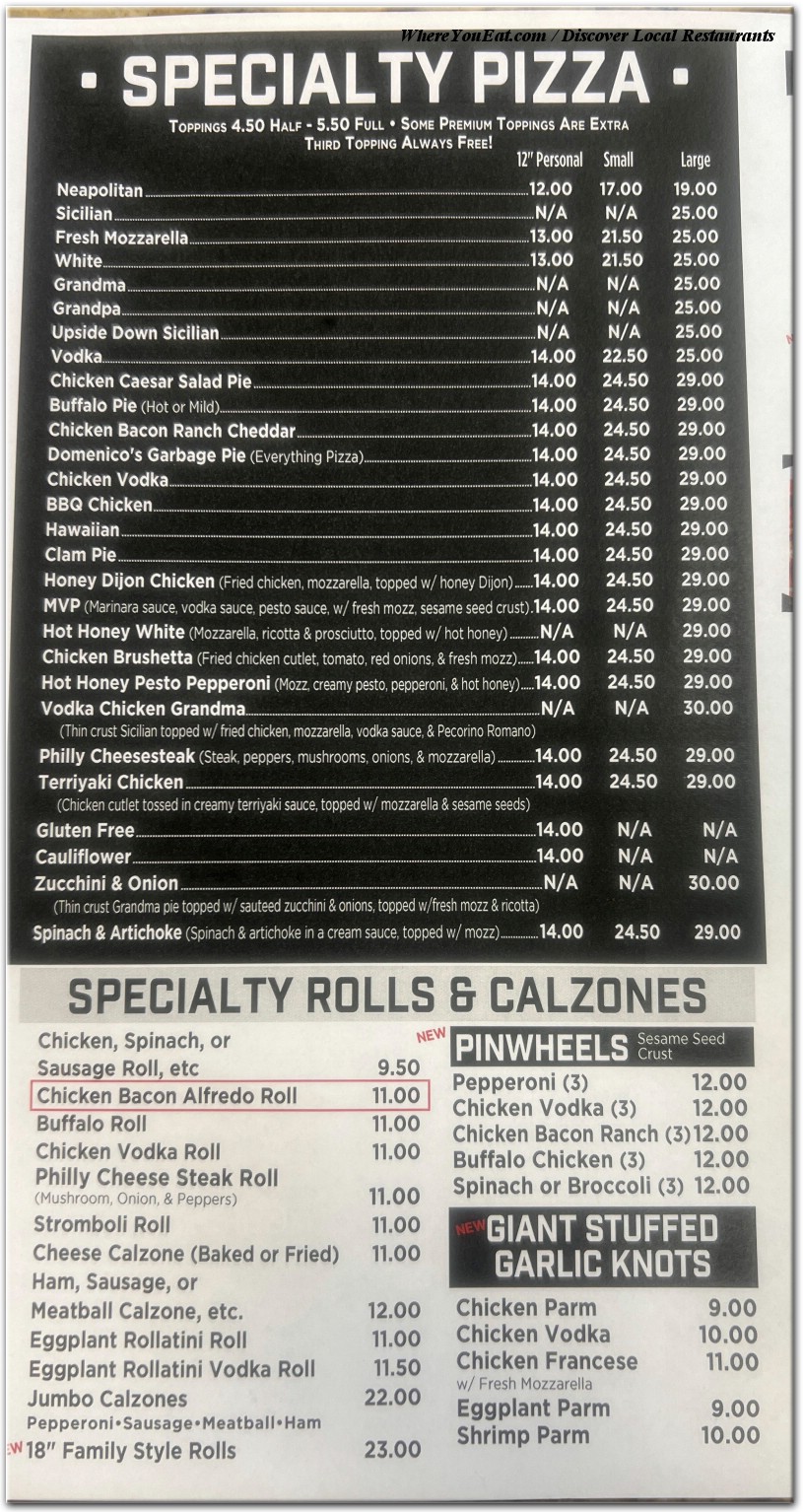 menu